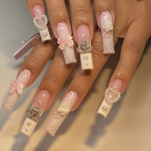 Rectangular Diamond Multi-diamond Press Fake Nails Hanzuva