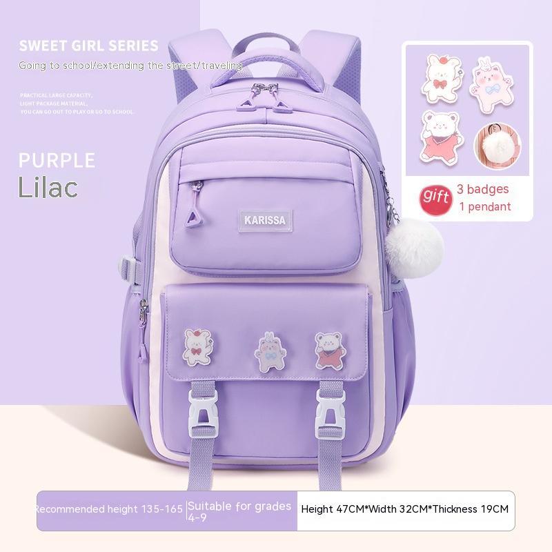 Girls' Waterproof Backpack Wear-resistant Large Capacity