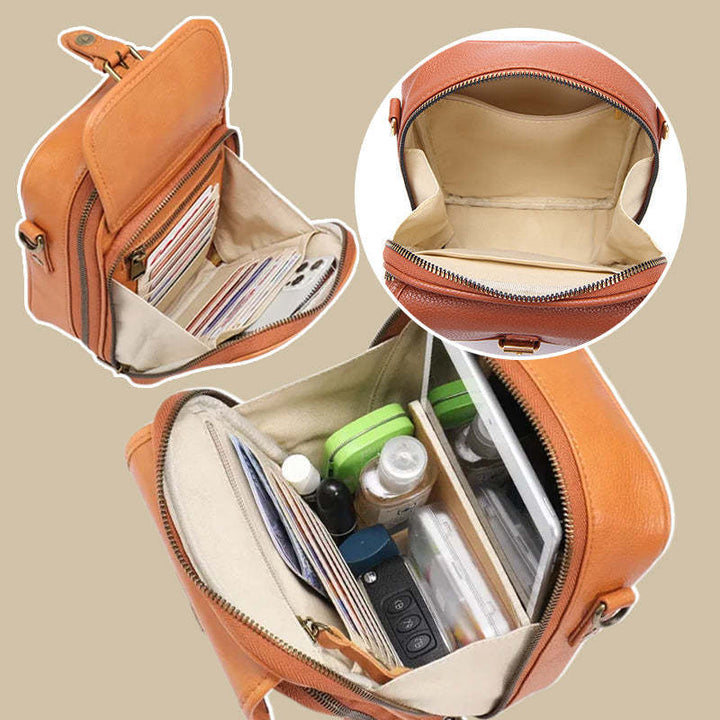 Unisex Vintage Large Capacity Messenger Bag Storage Bag  With 10 Card Inserts Casual Backpack Women's Bag Retro Backpack Large Capacity Travel Hanzuva