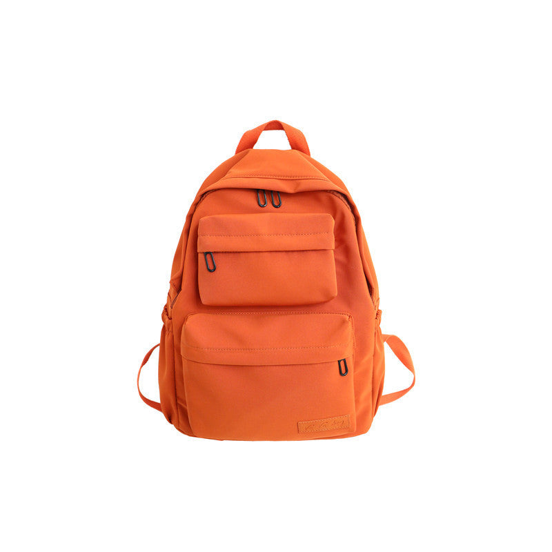 Backpack Student Schoolbag Female Korean Version Large-capacity Travel Leisure Solid Color Multi-layer Backpack