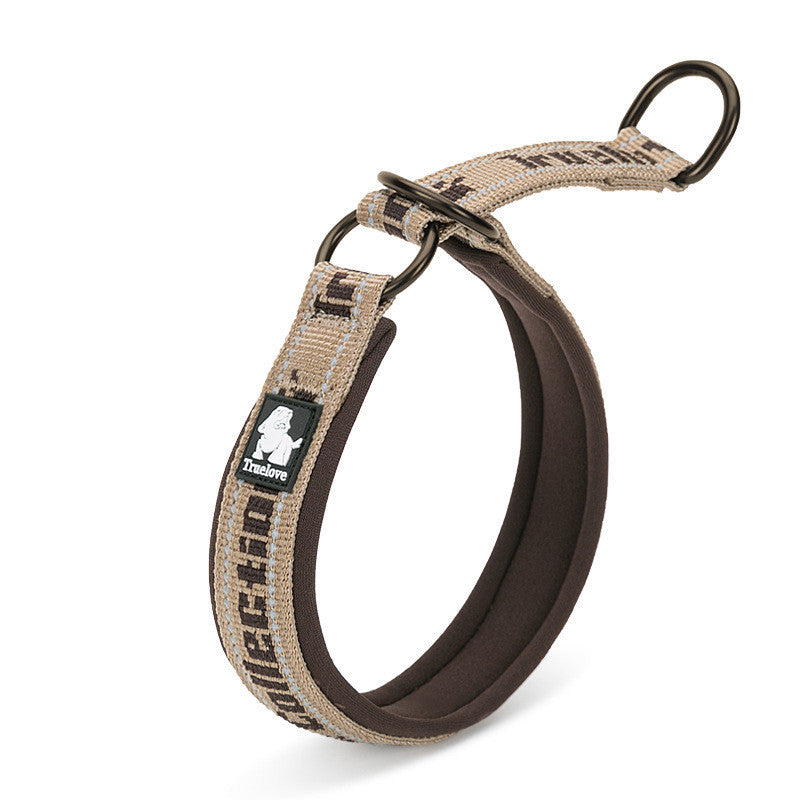 Pet Dog Collar Traction Diving Fabric Adjustable Reflective Soft