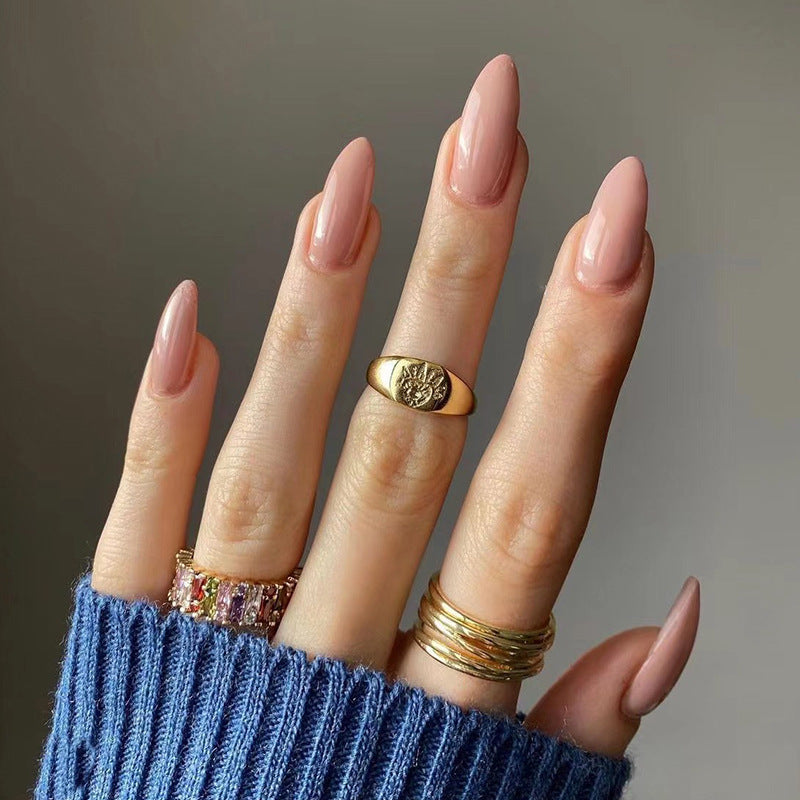 Wear Armor Mid-length  Solid Color Nail Shaped Piece