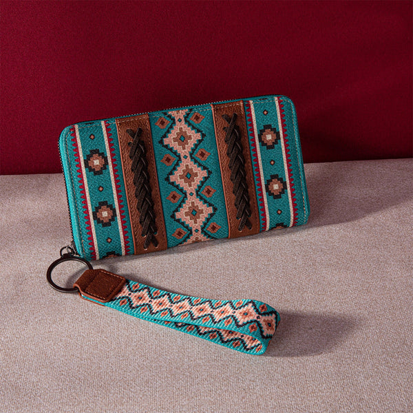 Vintage Cotton And Linen Printed Bohemian Style Lady Hand-carrying Wallet Card Holder Hanzuva