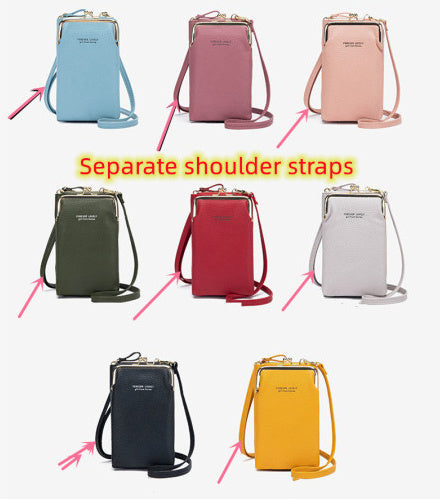 Fashion Lychee Pattern Solid Color Diagonal Shoulder Bag Hanzuva