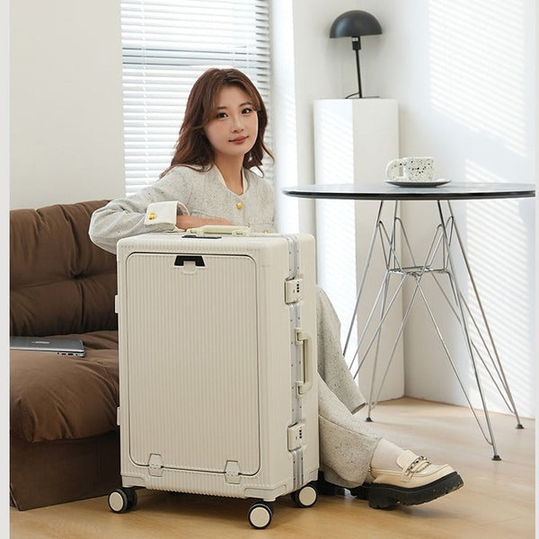 Trolley Aluminum Frame Large Capacity Front Opening Luggage Hanzuva