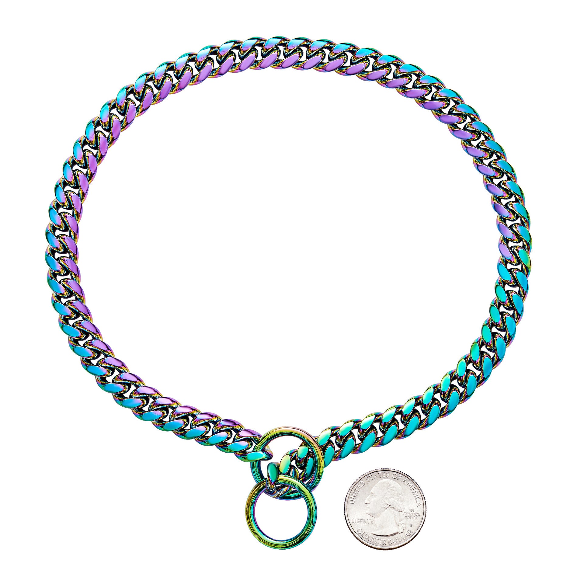 Small And Medium Sized Pet Dog Leash Stainless Steel Encrypted Collar
