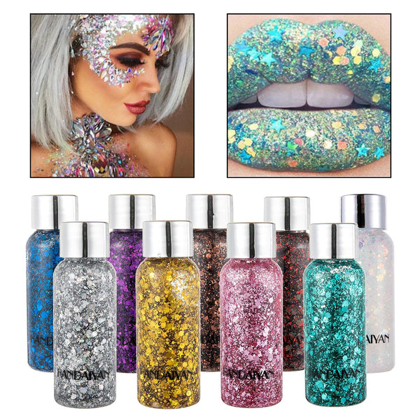 Eye Glitter Nail Hair Body Face Glitter Gel Art Heart Loose Sequins Cream Festival Glitter Decoration Party Tools Hanzuva