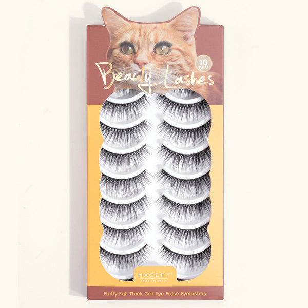 Beauty Supplies 10 Pairs Natural False Eyelashes Box Hanzuva