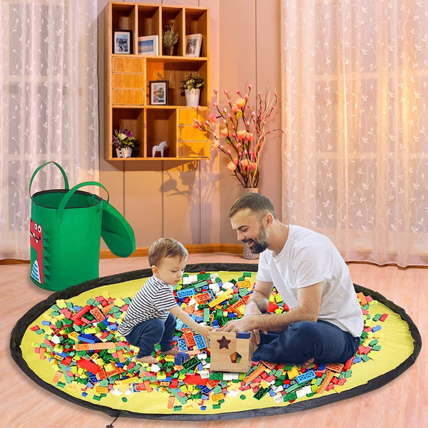 Felt Storage Bag Toy Play Mat 2 In 1 Pull Rope Hanzuva