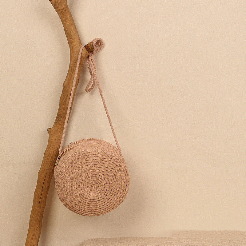 Solid Color Straw Phone Bag For Women