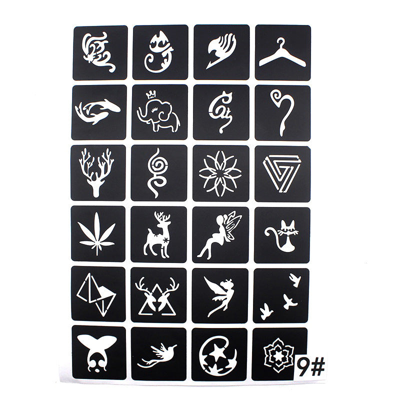 Hollow Tattoo Mold Women's Spray Paint