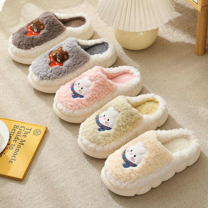 Thick Plush Cute Slippers Female Indoor Hanzuva