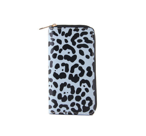 Cow Pattern Ladies Wallet PU Long Zipper