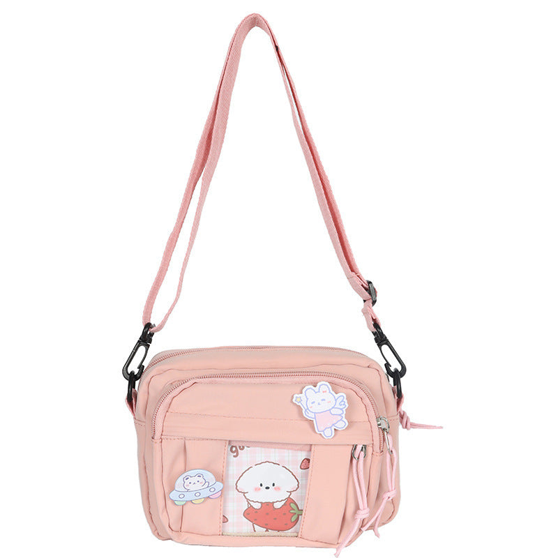 Cute Cartoon Badge Single Shoulder Messenger Bag