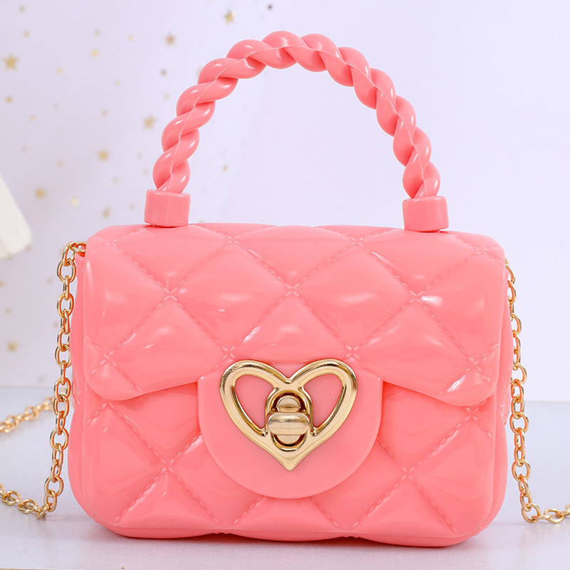 Plastic Transparent Jelly Mini Love Handbag