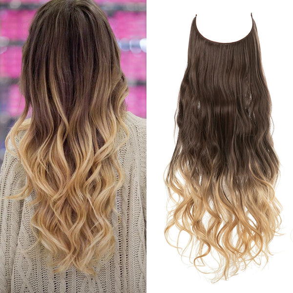 Wig Female Extension Chemical Fiber Long Curly Hair Matte High-temperature Fiber Fishing Thread Wig Set Hanzuva