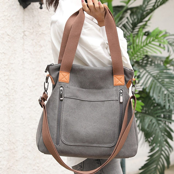 Women Totes All-match Portable Large-capacity Female Canvas Bag Female Casual Shoulder Bags Hanzuva