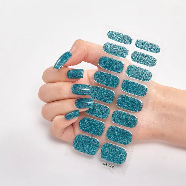 16 Small Stickers Gradient Glitter Nail Stickers Hanzuva