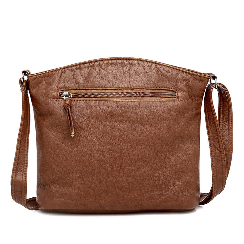 Shoulder Bag Retro Washed Leather Casual Fashion