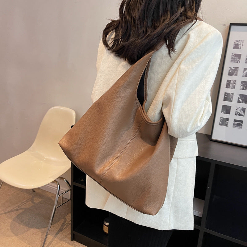 Women's Soft Leather Underarm Son Mother Shoulder Bag