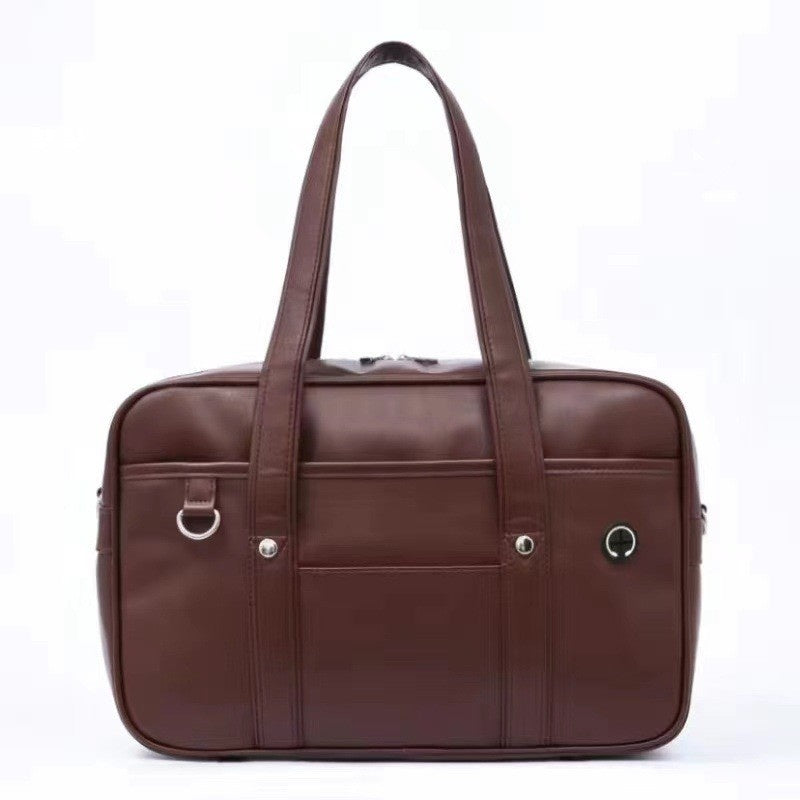 One-shoulder Student Commuter PU Uniform School Handbag