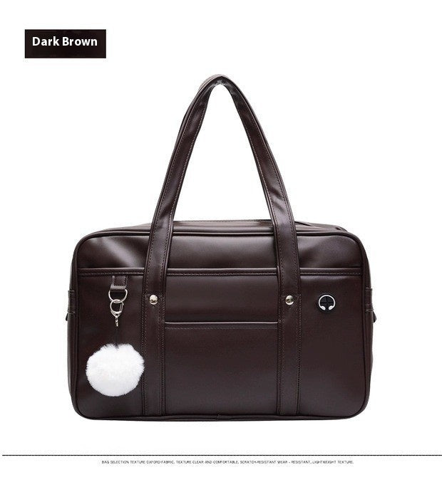 One-shoulder Student Commuter PU Uniform School Handbag