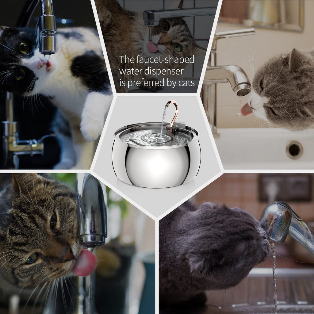 4L Copper Tube Gooseneck Stainless Steel Cat Dog Water Dispenser