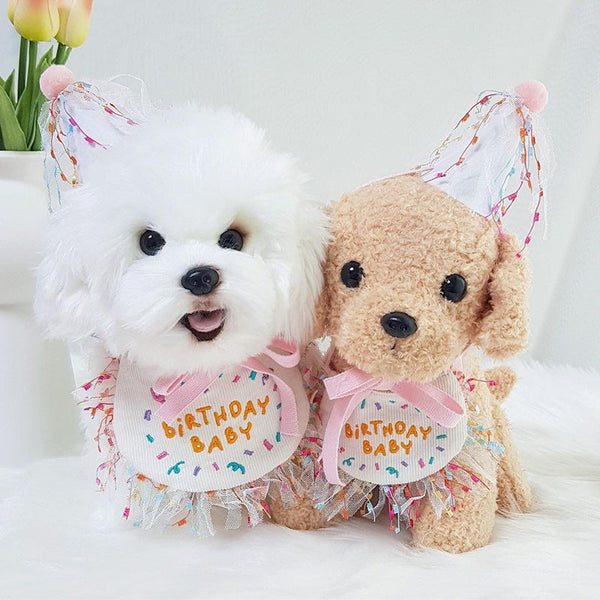 Dog Party Bib Pet Birthday Saliva Towel Bichon Triangle Scarf Hanzuva