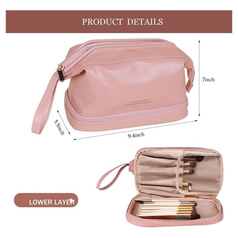Cloud Double Layer Cosmetic Bag Large Capacity