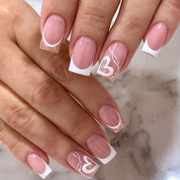Women's Simple Love Sweet Wear Fake Nails Hanzuva