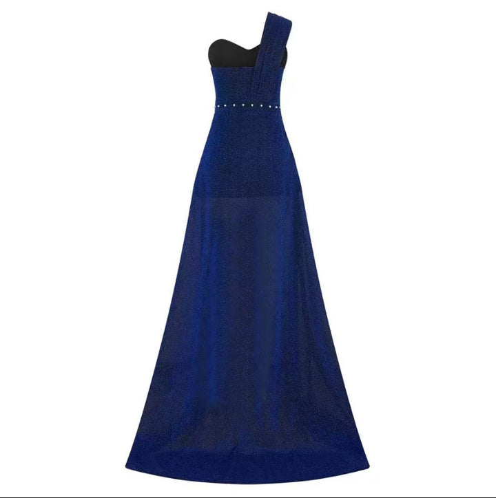 Women's Clothing One-shoulder Sleeveless Bronzing Split Dress Hanzuva