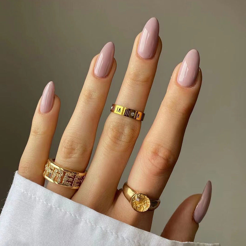Wear Armor Mid-length  Solid Color Nail Shaped Piece