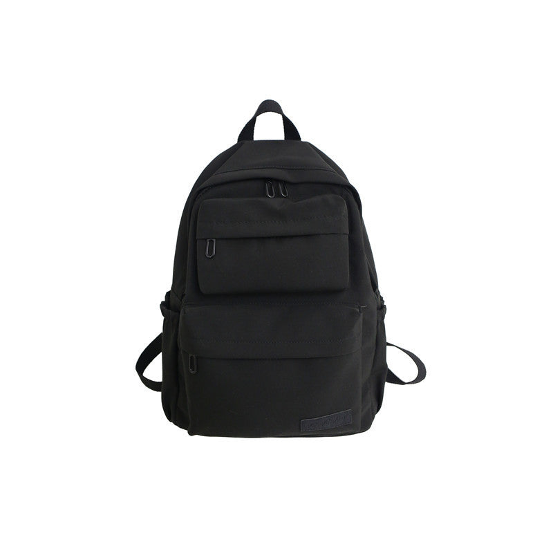 Backpack Student Schoolbag Female Korean Version Large-capacity Travel Leisure Solid Color Multi-layer Backpack
