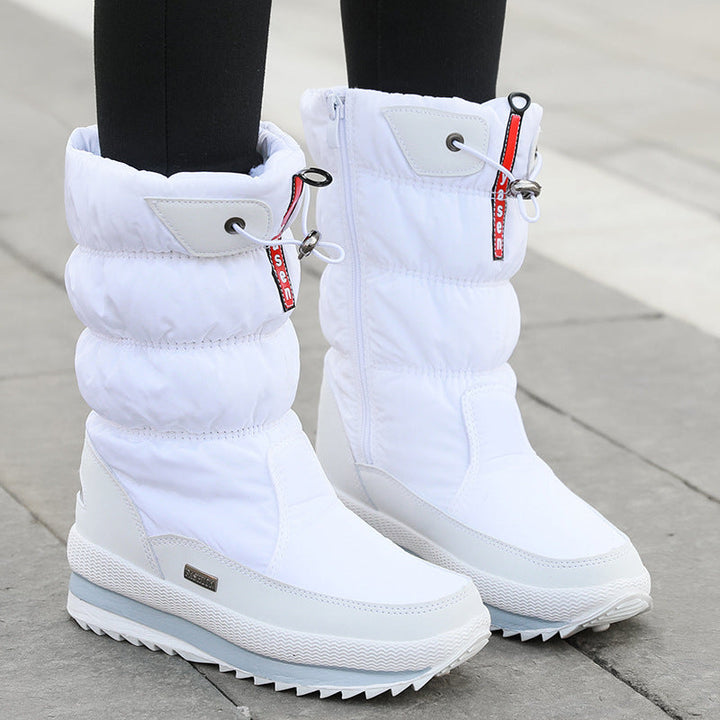 Winter New Plus Velvet Thick Cotton Shoes Thermal Middle Tube Waterproof Non-slip Boots Hanzuva
