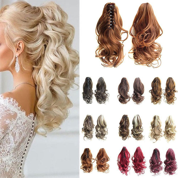 Long Wave Ponytail Wrap Around Ponytail Clip In Hair Headwear Gray Hairpiece Natural Extensions Hanzuva