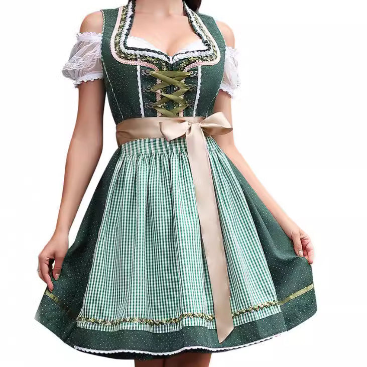 Halloween Maid Uniform Barpool Women's Sexy Mini Dress Dirndl Hanzuva