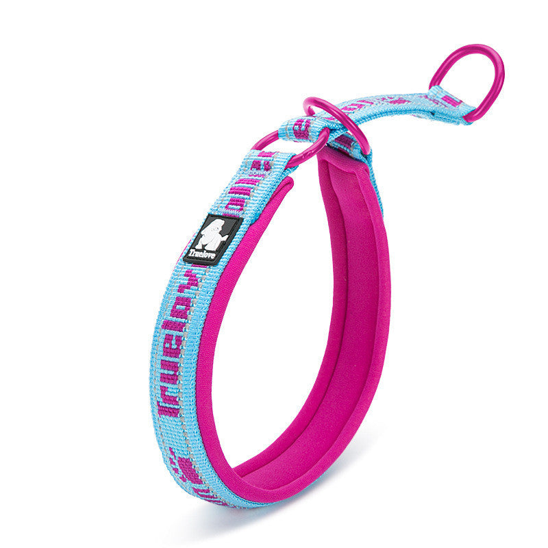 Pet Dog Collar Traction Diving Fabric Adjustable Reflective Soft