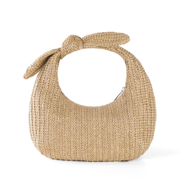 Vacation Style Bow Straw Handbag Clutch Hanzuva