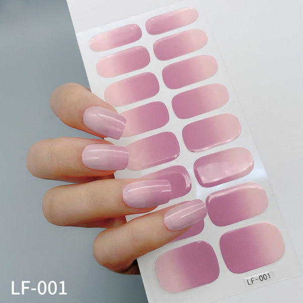 Manicure Full Stickers Solid Color 16 Small Stickers European And American Simple Nails Hanzuva