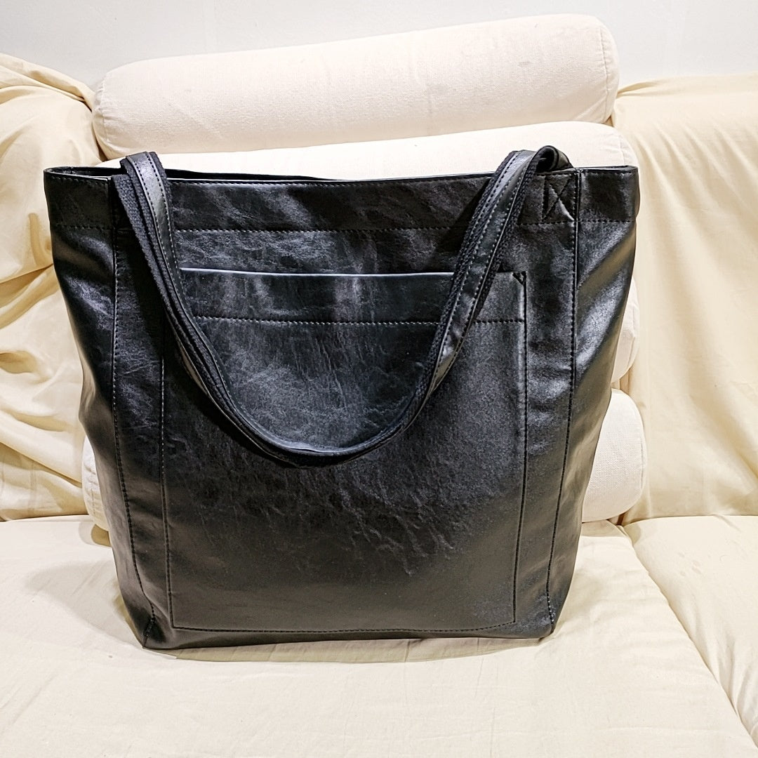 Women's Soft Leather Portable Shoulder With Pocket Vintage Bag