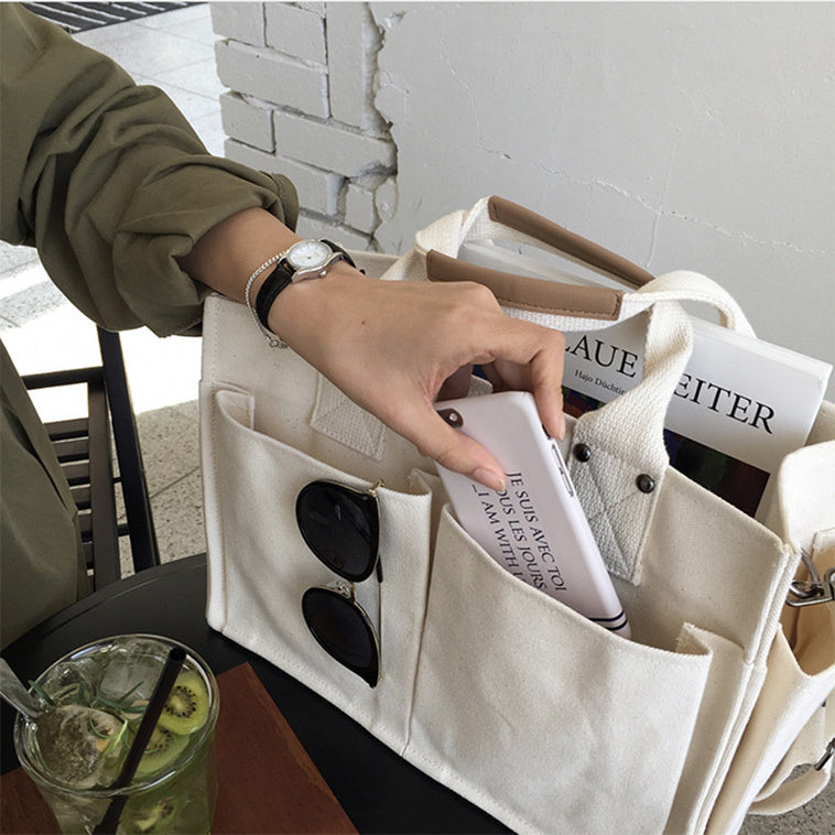 Large Capacity Student Shoulder Canvas Bag