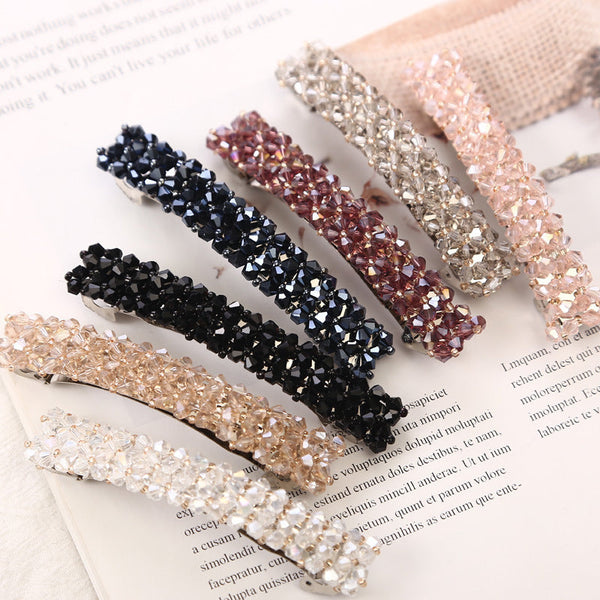 Simple Crystal Crystal Fishing Line Braided Spring Clip Barrettes Hanzuva