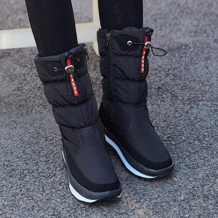 Winter New Plus Velvet Thick Cotton Shoes Thermal Middle Tube Waterproof Non-slip Boots Hanzuva