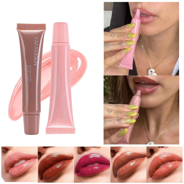 Glossy Lip Glaze Waterproof Long Lasting Lip Gloss Glossy Mirror Tea Red Liquid Lipstick Doodle Lip Korean Makeup Hanzuva