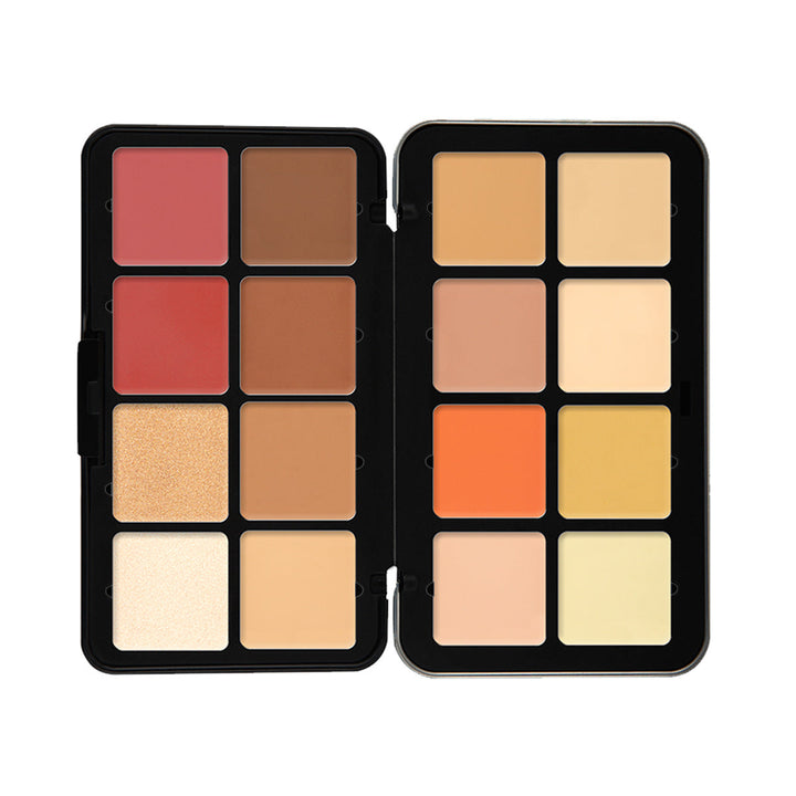 Cross-border TEMU Amazon Hot 12-color Blusher Plate Matte Shimmer High-gloss Multi-color Cream Blush Plate Hanzuva