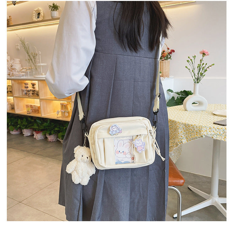 Cute Cartoon Badge Single Shoulder Messenger Bag