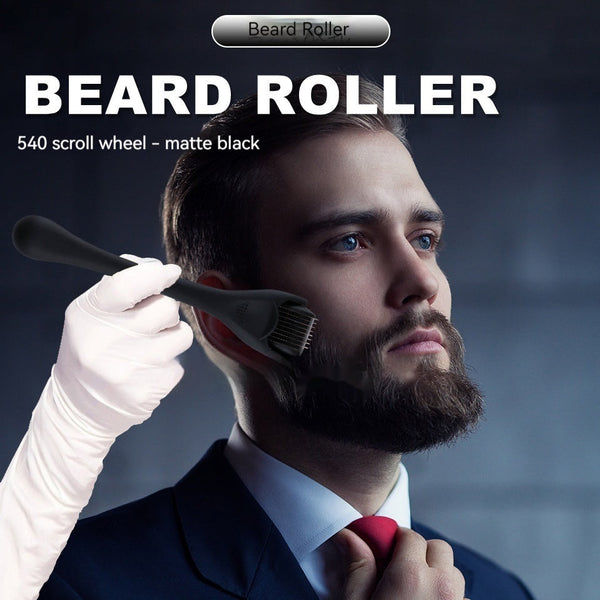 Matte Black Frosted Titanium Alloy Needle Roller Beard Roller Hanzuva