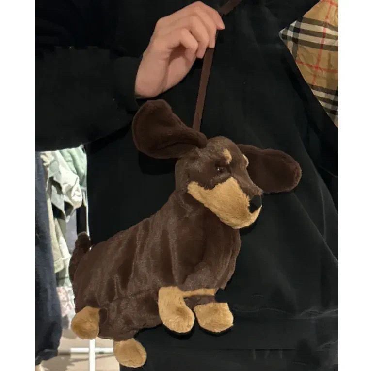 Plush Doll Dachshund West Highland Doll Crossbody Bag