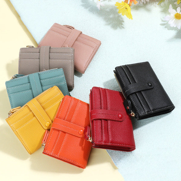 Women Short Wallets PU Leather Plaid Female Purses Solid Card Holder Wallet Fashion Woman Small Wallet With Coin Purse Hanzuva