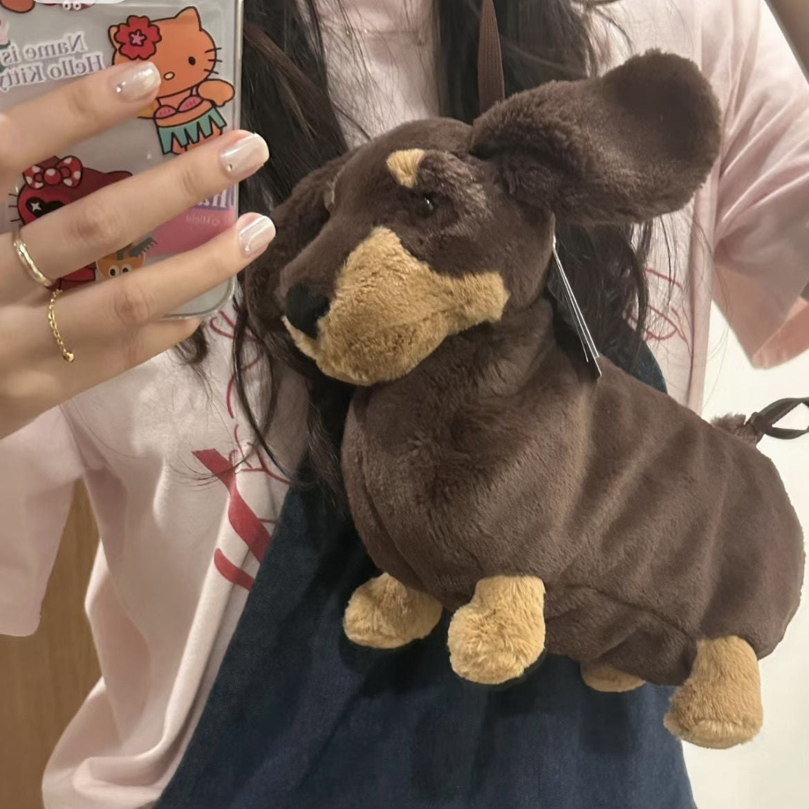 Plush Doll Dachshund West Highland Doll Crossbody Bag